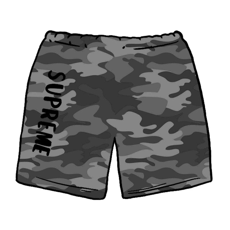 Supreme Overdyed Sweatshort Black Painted Camo