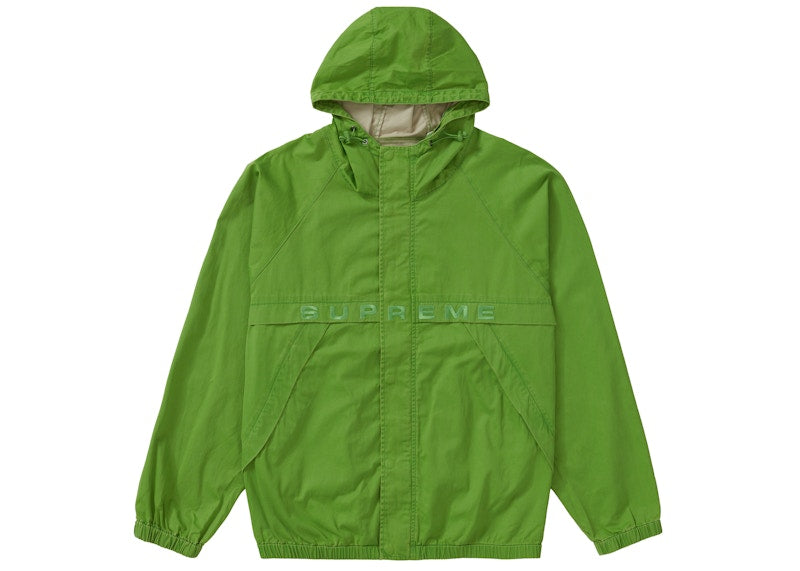 Supreme Overdyed Twill Hooded Jacket Bright Green