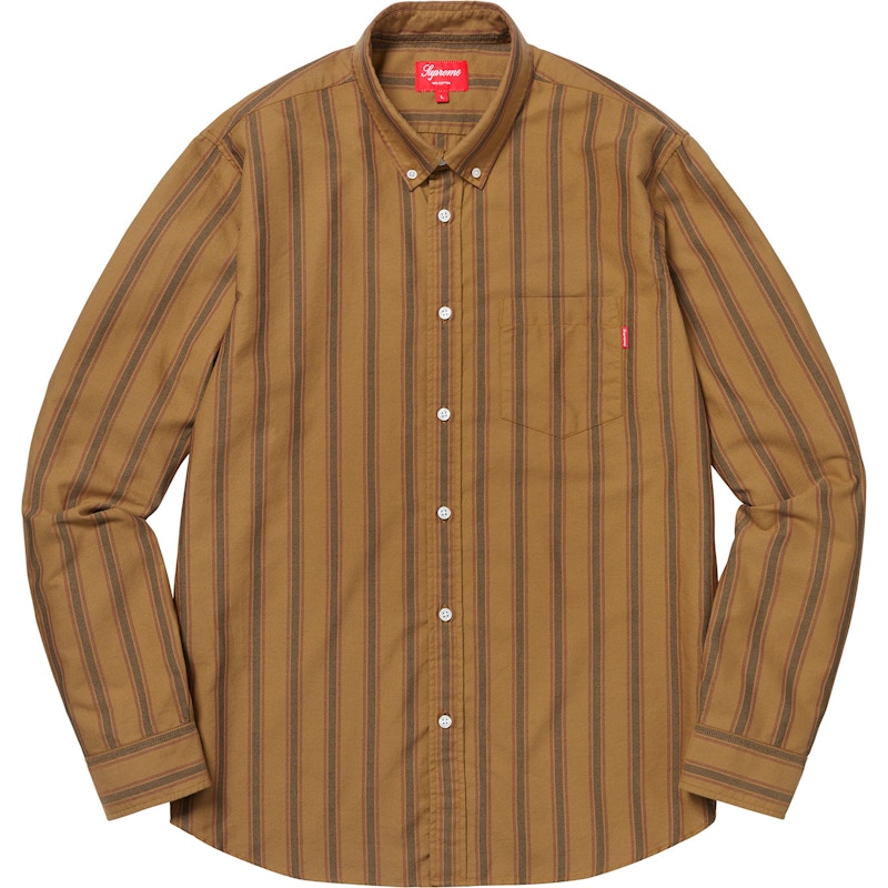 Supreme Oxford Shirt (FW18) Gold Stripe