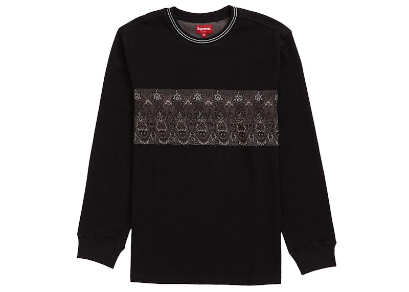 Supreme Paisley Stripe LS Top (SS19) Black