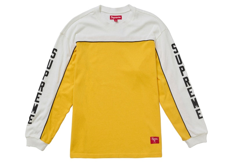 Supreme Paneled Piping L/S Top White