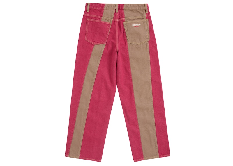 Supreme Paneled Stripe Baggy Jean Red