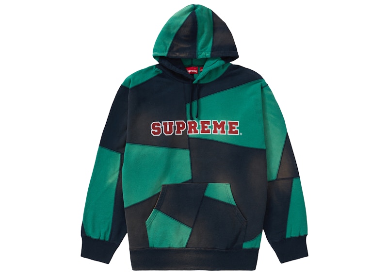 Supreme Patchwork Hooded Sweatshirt Navy