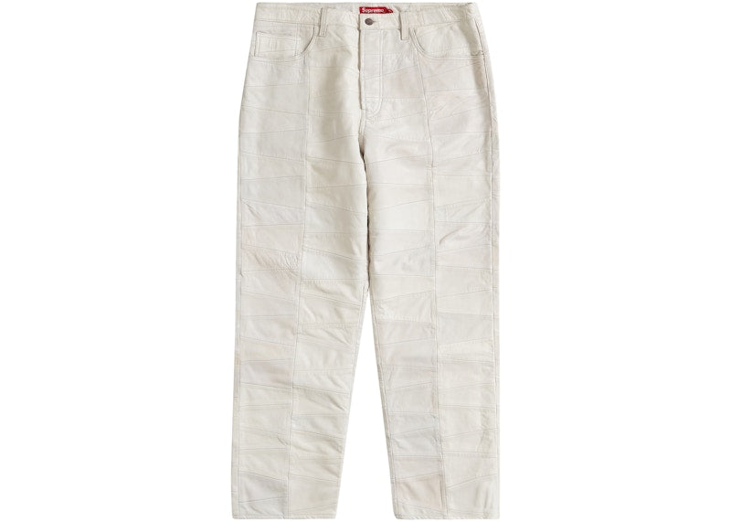 Supreme Patchwork Leather 5-Pocket Jean White
