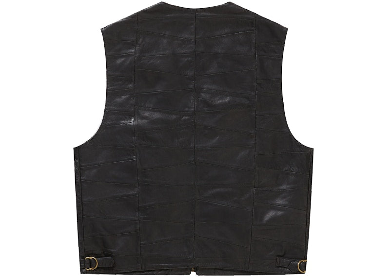 Supreme Patchwork Leather Cargo Vest Black
