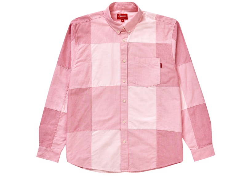 Supreme Patchwork Oxford Shirt Red