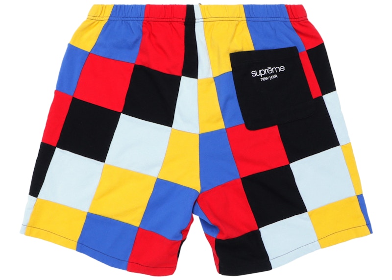 Supreme Patchwork Pique Short Red/Yellow/Blue
