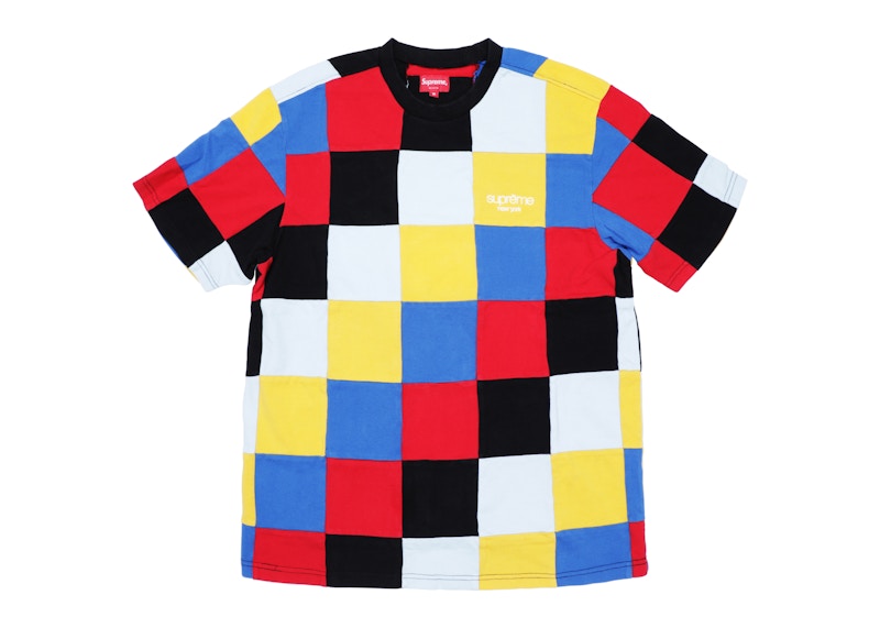 Supreme Patchwork Pique Tee Red/Yellow/Blue