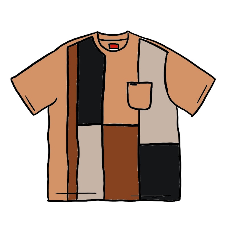 Supreme Patchwork Pocket Tee Light Brown
