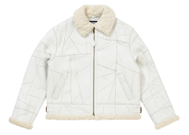 Supreme Patchwork Shearling B-3 Jacket White