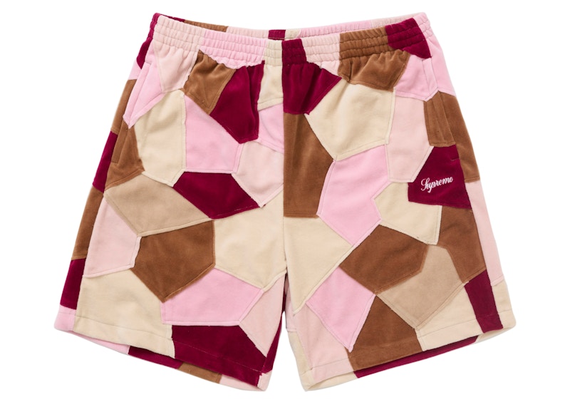 Supreme Patchwork Velour Short Tan