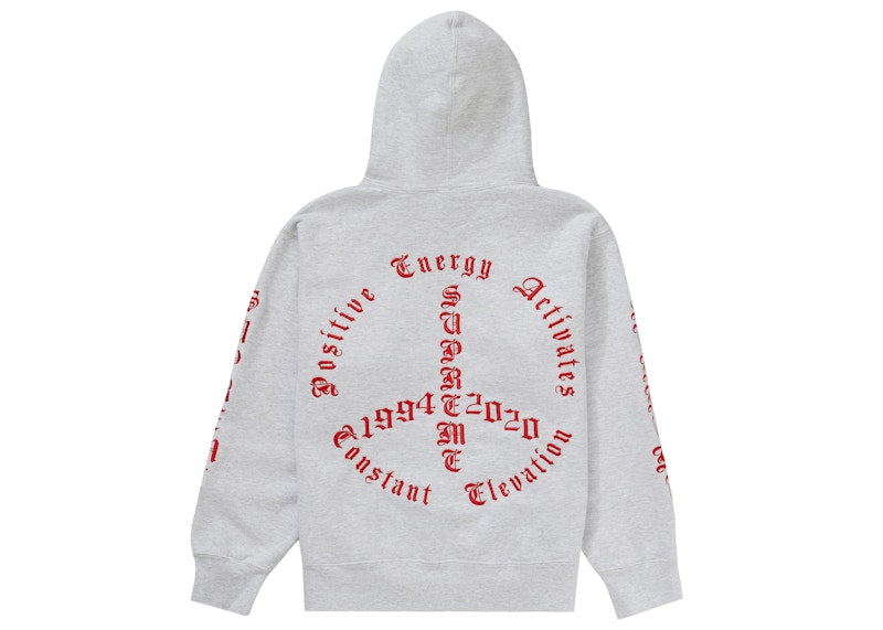 Supreme Peace Hooded Sweatshirt Ash Grey