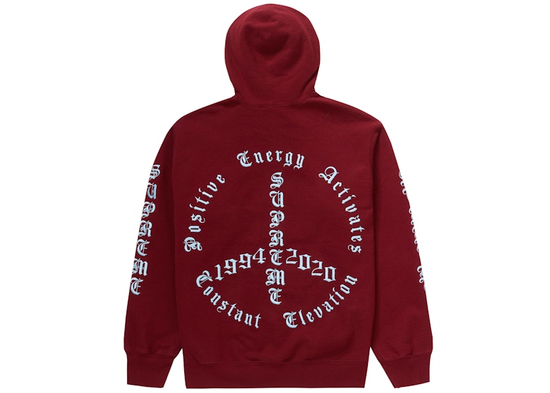 Supreme Peace Hooded Sweatshirt Cardinal