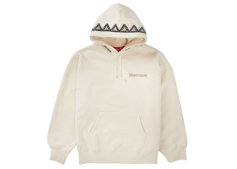 Supreme Pharaoh Studded Hooded Sweatshirt Natural