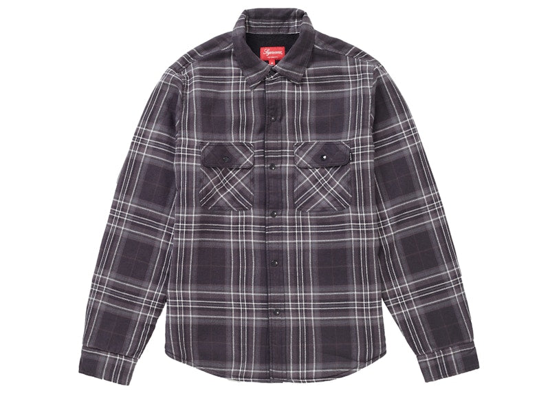 Supreme Pile Lined Plaid Flannel Shirt Black