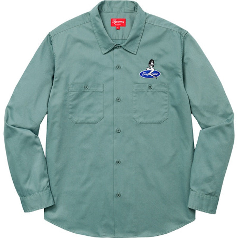 Supreme Pin Up Work Shirt Dusty Green