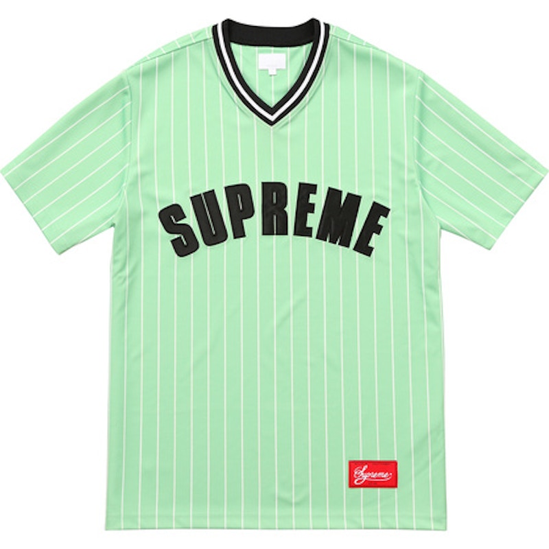 Supreme Pinstripe Baseball Jersey Mint