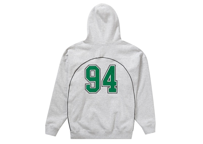Supreme Boxy Piping Arc Hooded Sweatshirt Ash Grey