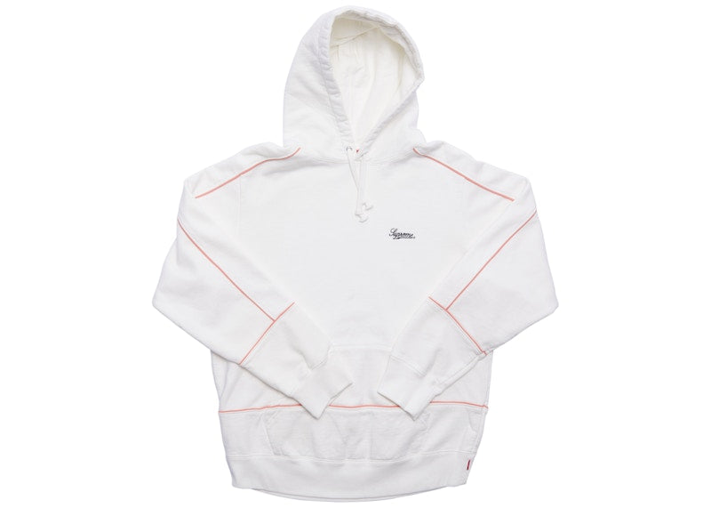 Supreme Piping Hooded Sweatshirt White