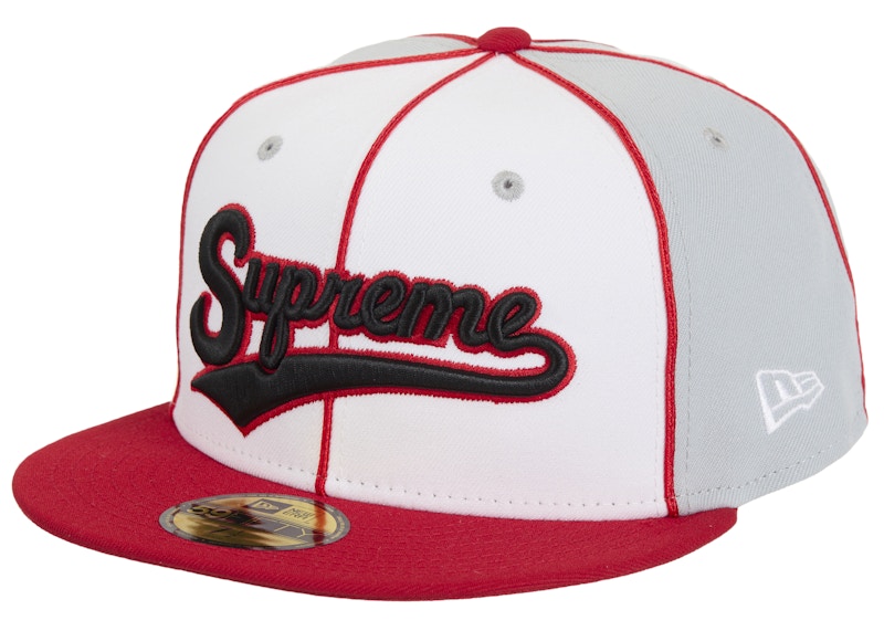 Supreme x New Era Piping Script Logo Cap Grey