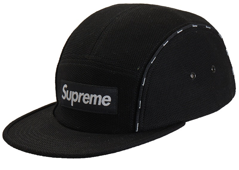 Supreme Pique Piping Camp Cap Black