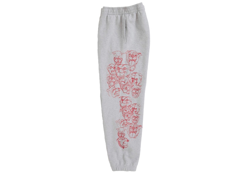 Supreme Pitbulls Embroidered Sweatpant Heather Grey