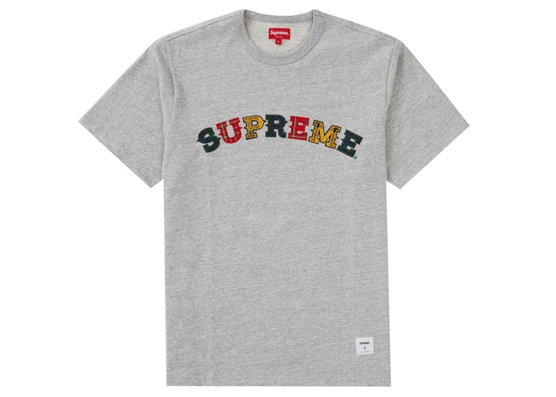 Supreme Plaid Applique S/S Top Heather Grey