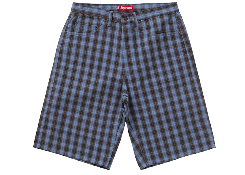 Supreme Plaid Baggy Short Navy