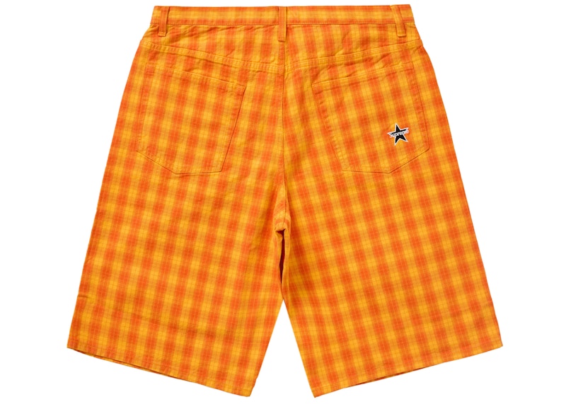 Supreme Plaid Baggy Short Orange