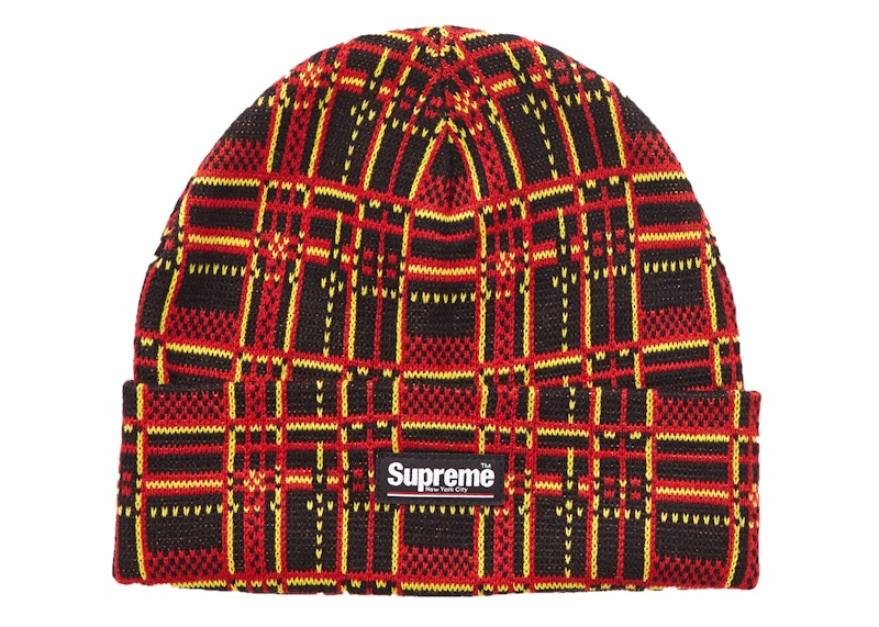Supreme Plaid Beanie Black