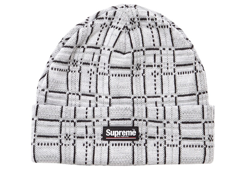 Supreme Plaid Beanie White