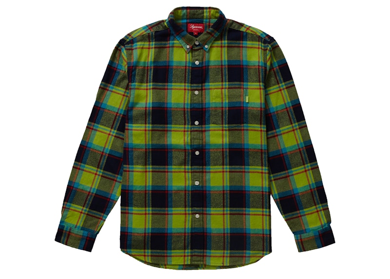Supreme Plaid Flannel Shirt Lime