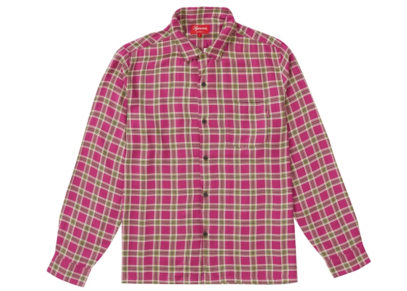 Supreme Plaid Rayon Shirt Magenta