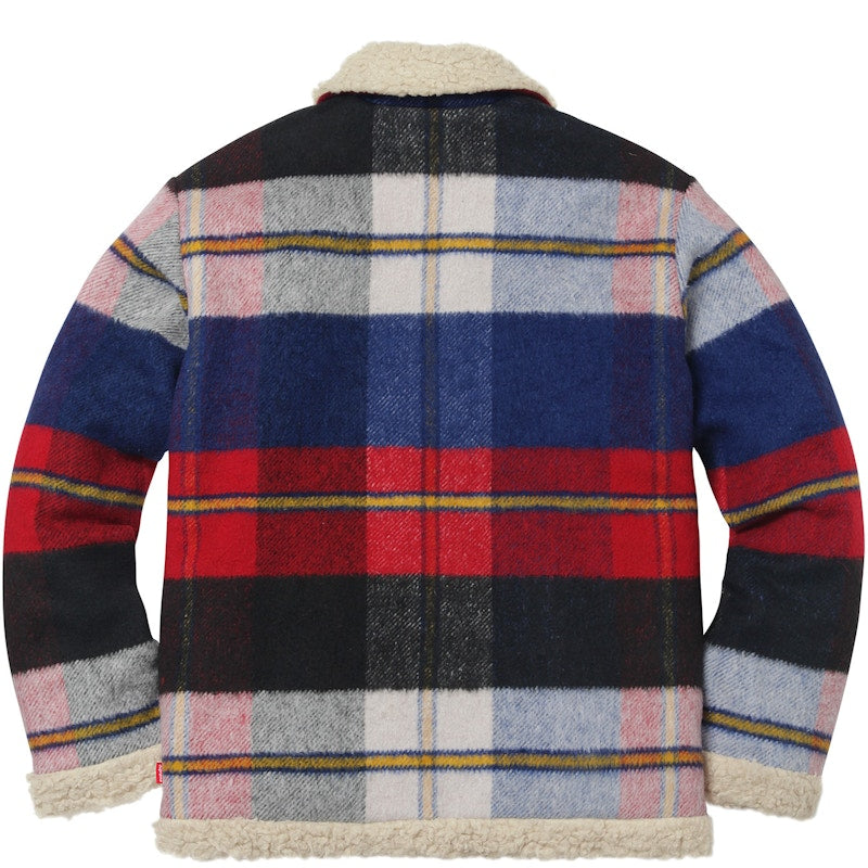 Supreme Plaid Shearling Bomber Red Plaid