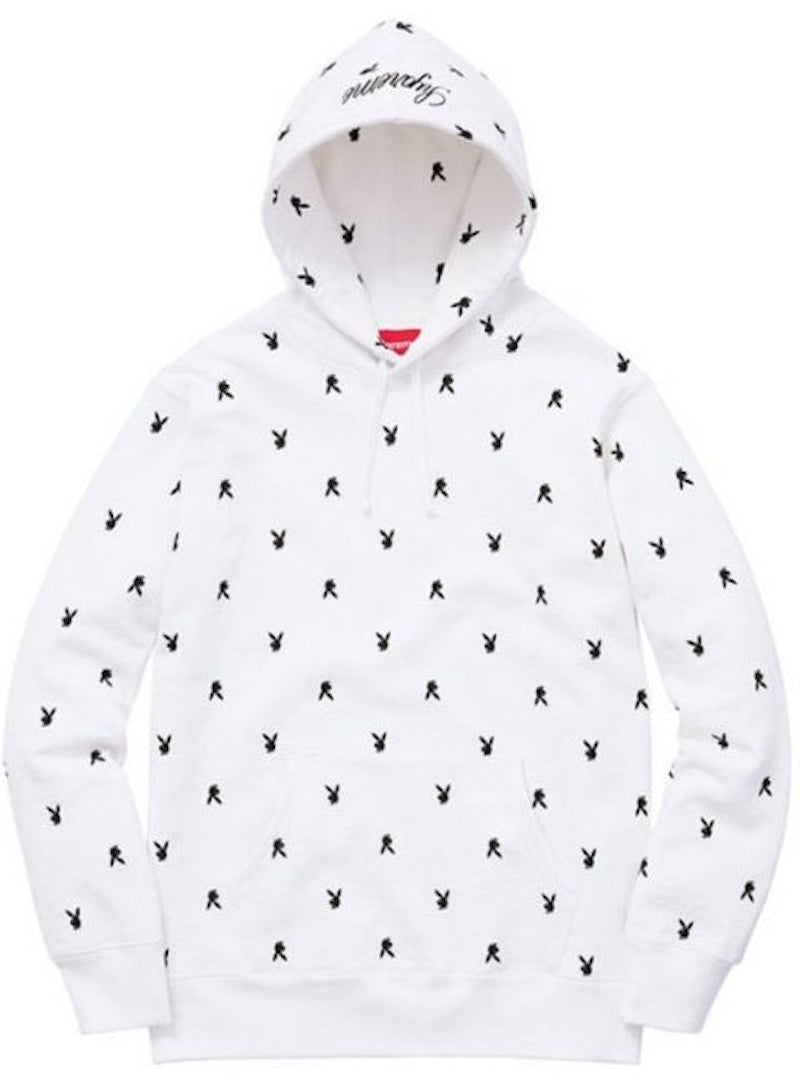 Supreme Playboy Hooded Sweatshirt Off White