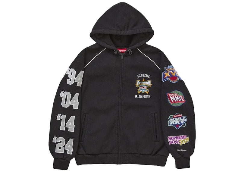 Supreme Playoffs Zip Up Hooded Sweatshirt Black