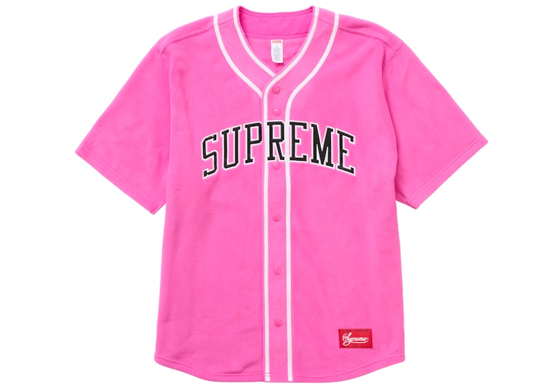 Supreme Polartec Baseball Jersey Pink