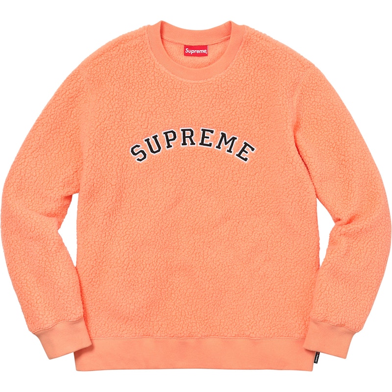 Supreme Polartec Deep Pile Crewneck Peach
