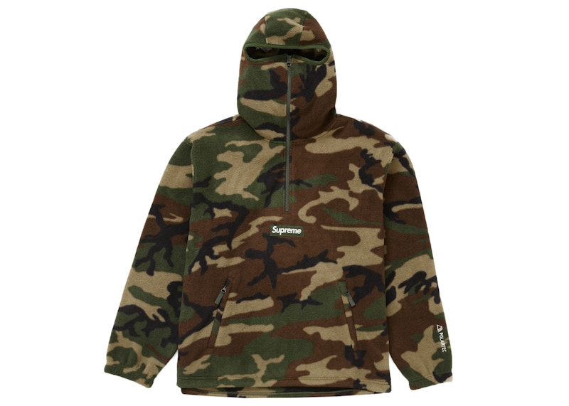 Supreme Polartec Facemask Half Zip Pullover Woodland Camo