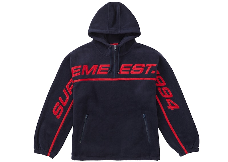 Supreme Polartec Half Zip Hooded Sweatshirt Navy