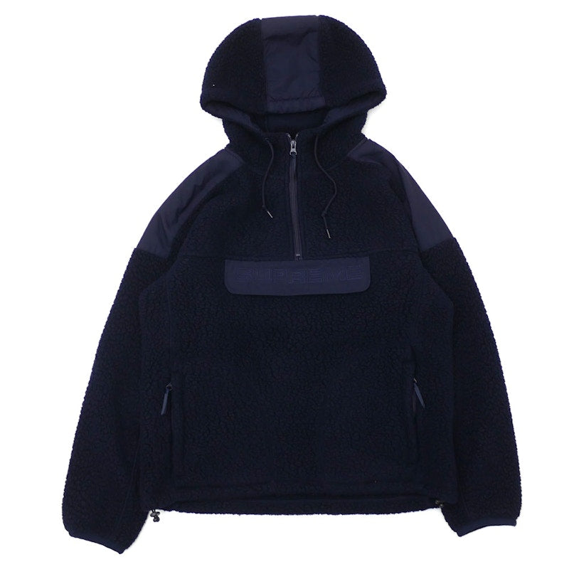 Supreme Polartec Hooded Half Zip Pullover Navy