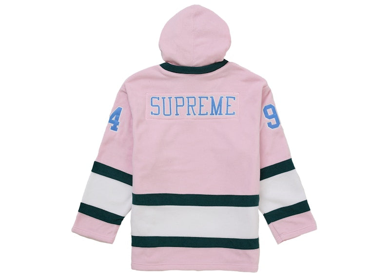 Supreme Polartec Hooded Hockey Jersey Pink