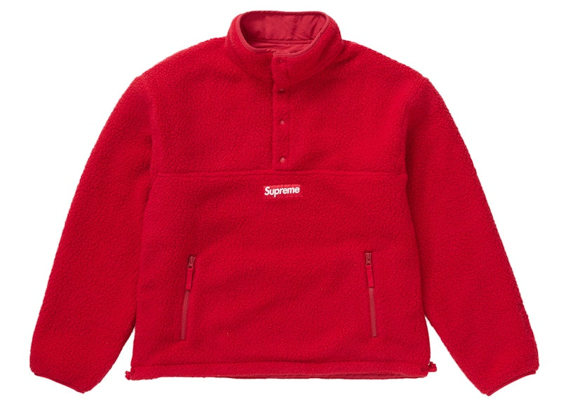 Supreme Polartec Shearling Reversible Pullover Red
