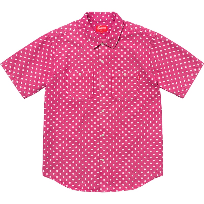 Supreme Polka Dot Denim Shirt Magenta