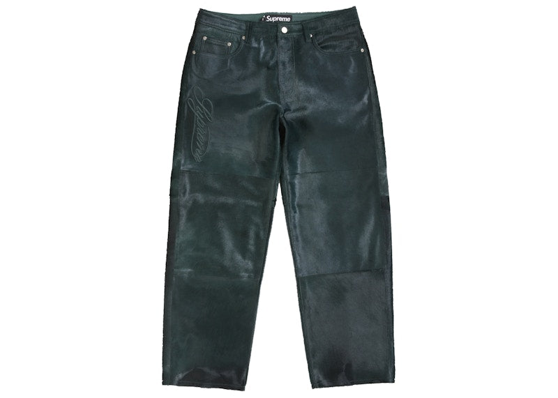 Supreme Ponyhair Loose Fit 5-Pocket Jean Green