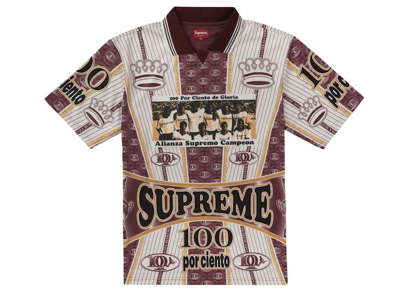 Supreme Por Ciento Soccer Jersey Burgundy