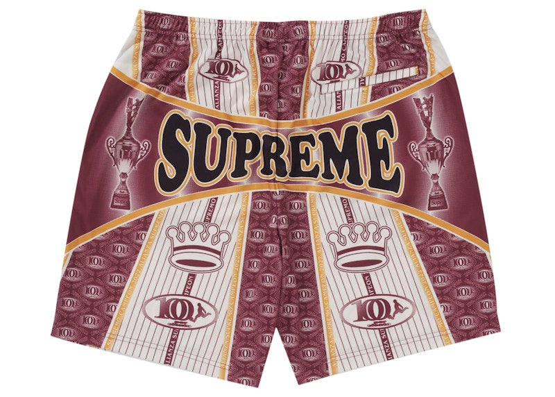 Supreme Por Ciento Soccer Short Burgundy