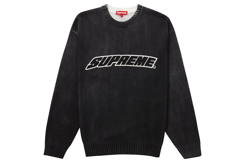 Supreme Printed Washed Sweater Black