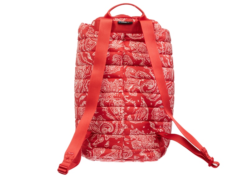 Supreme Puffer Backpack Red Paisley