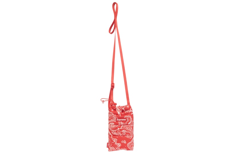 Supreme Puffer Neck Pouch Red Paisley
